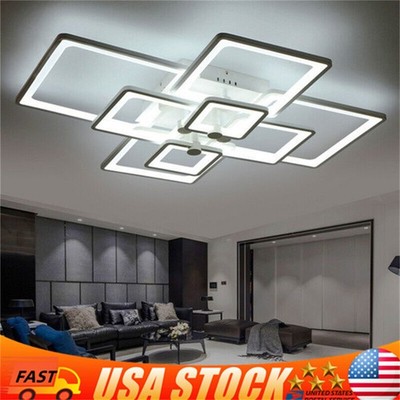Modern LED Ceiling Light Dimmable Pendant Lamp Living Room Chandelier Fixture