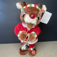Animated Rudolph the Red Nosed Reindeer Plush Figure Lights Up  Dances Music