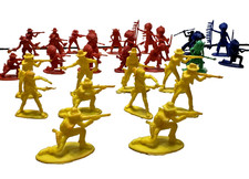 1960's Marx Cowboys  Indians 2 1/4" Lot of 31 Yellow Red Blue