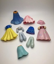 Lotto Pacchetto Vestiti Mini Bambola di Gomma Disney Princess Polly Pocket 10pz Outfit