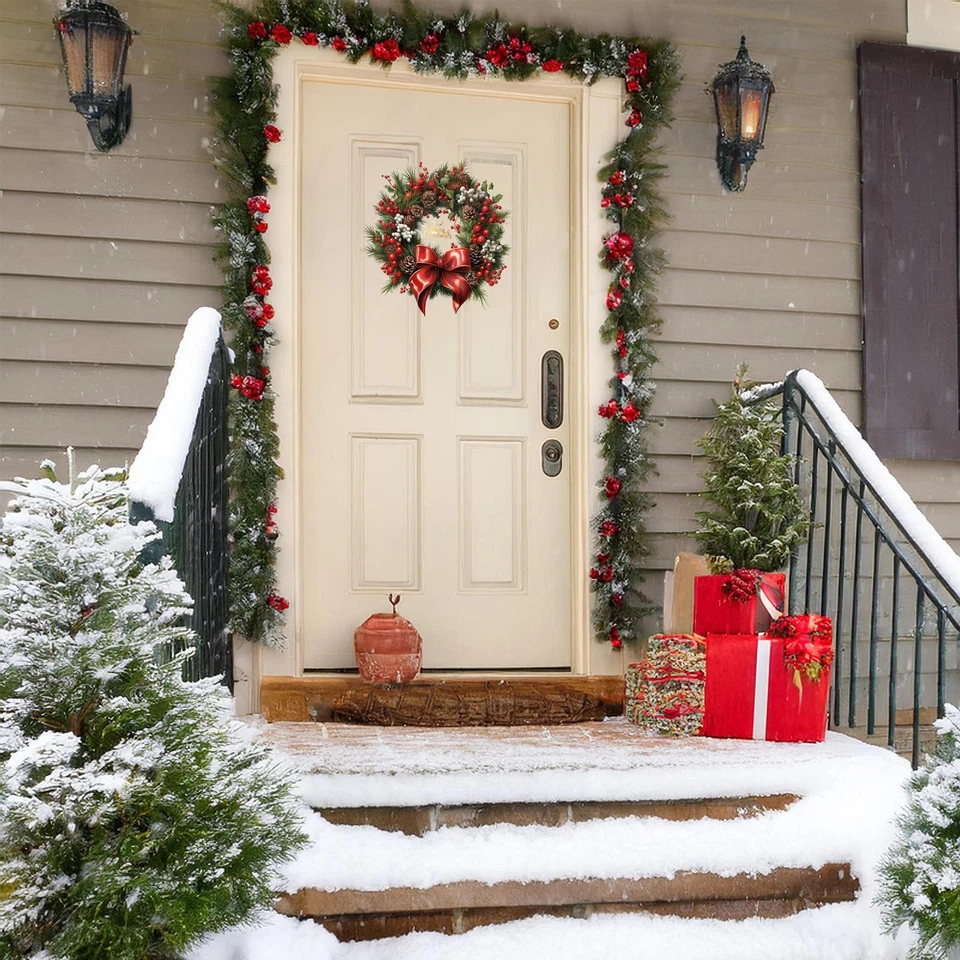 1 Sheet Christmas Window Stickers Garland Window Christmas Wreath,11.81x11.81" - image 4 of 4