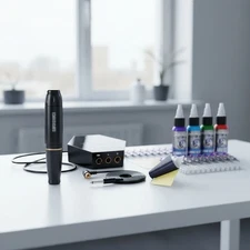 Water-Resistant Tattoo Gun Kit with High-Quality Rotary Pen - Beginner Friendly