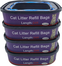 4 Pack Cat Litter Refill Bags Cartridges Compatible with Genie Cat Standard, plu