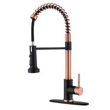 Pull Down Kitchen Faucet with Sprayer, Spot-Free Matte Black and Copper RV Ba...