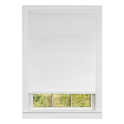 Honeycomb White Cordless Light Filtering Polyester Cellular Shade 27 In. W X 64