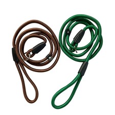 2 Pack Heavy Duty Nylon Rope Slip Lead Dog Leash Green Brown 52" Training NWOT