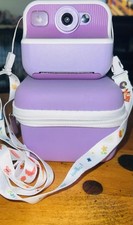 Instant Print Camera For Kids, 1080p Digital Camera, Purple W/ Case