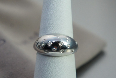 David Yurman Sterling 925 Diamanten Zopfmuster reine Form Damenring Größe 7 Etui