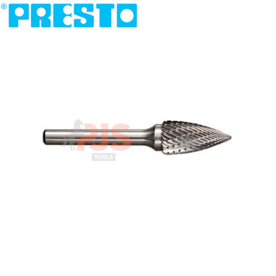 Presto 3/8 Zoll 9,5 mm x 19 mm Baumform Hartmetallfrässtift 6 mm Schaft