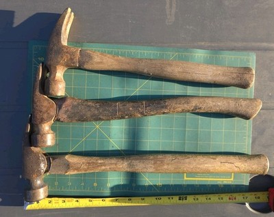 Vintage Antique Three Vintage Vaughn Hammers Framing 