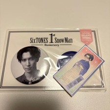 SnowMan Shota Watanabe 1st Anniversary Can Badge Set Unopened with Sticker