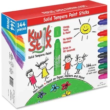 THE PENCIL GRIP TPG644 Kwik Stix Solid Tempera Pain Sticks, 144/BX, Ast PK