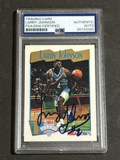 LARRY JOHNSON 1991-92 SKYBOX SIGNED AUTOGRAPHED ROOKIE CARD PSA/DNA CERTIFIED. rookie card picture