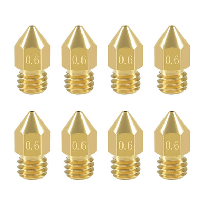 8 Pcs 0.6mm MK8 Extruder Nozzles 3D Printer Nozzles for Creality Ender ...