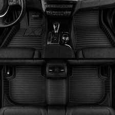 Custom Fit Car Floor Mats Black Stripe Gray Stitching All Weather Floor Liners