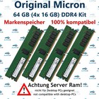 64 GB (4x 16 GB) RDIMM ECC DDR4-2666 Supermicro 5019P-TT Server RAM