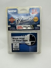 GENUINE Brother TZ151 P-Touch Label Tape 24mm 1" Black on Clear