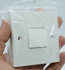 ELECTREK 2 GANG 2 WAY DOUBLE LIGHT SWITCH 10A WHITE PLASTIC 321028 Comp EN60669
