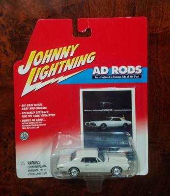 JOHNNY LIGHTING DIE CAST 1/64 AD RODS MERCURY COUGAR-NEW SEALED CARD NM