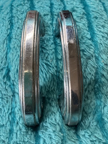 2 Manici Cromati Vintage Anni '40 Deco 3 1/4"" Arcato 2"" OC - Foto 3 di 19