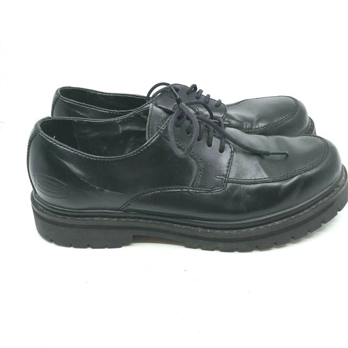 Work Shoes Slip Resistant Black Leather 