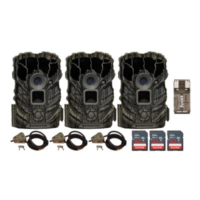 Stealth Cam Browtine 14MP Camera with Adjustable Cable 3 Pack Bundle