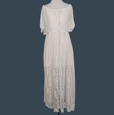 Baltic Born Caroline Lace Maxi Dress Womens Size Medium Ivory Bridal Romantic