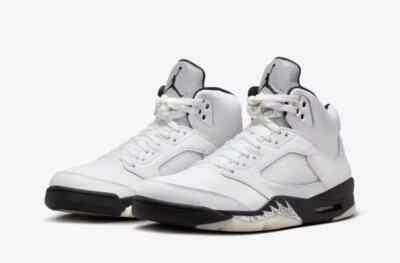 Nike Air Jordan 5 Retro White and Black DD0587-110 US Men's Nike Air Jordan 5 Retro White and Black DD0587-110 US Men's