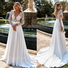 Charming A-line Scoop Long Sleeves Appliques Lace Court Train Chiffon Wedding
