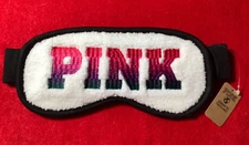 Victoria's Secret Pink Ombre Rainbow Logo Sherpa Sleep Eye Mask OS NWT