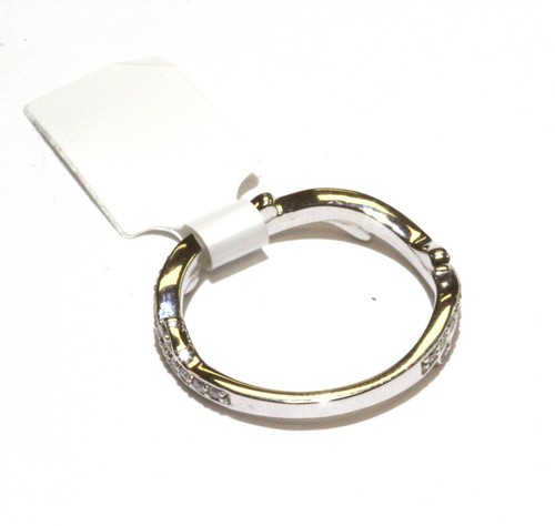 10k white gold .33ct Natural diamond contour curved freeform wedding band ring - Picture 5 of 8