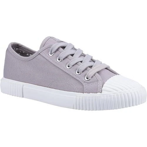 Hush Puppies Brooke Womens Ladies Grey Lace Up Canvas Trainers Shoes Size 3 8