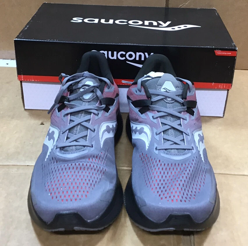 Saucony Men's Ride 15 Charcoal/Redsky Running Shoes - Image 2 of 4
