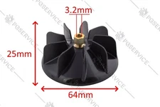 Gammapiù Elmot Fan 64mm Pin 3.2mm Hairdryer Plasma Expo Comfort Ok G+ 4000 Air