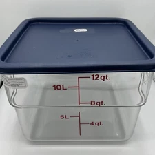New Cambro 12SFSCW135 Food Storage Container 12Qt. W/ Campro SFC12453 Lid Blue