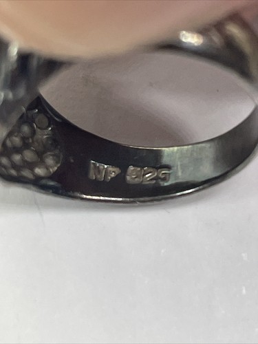 Anello Vintage Argento Sterling 925 Statement Misura 7 Novità Barocca Donna - Foto 9 di 12