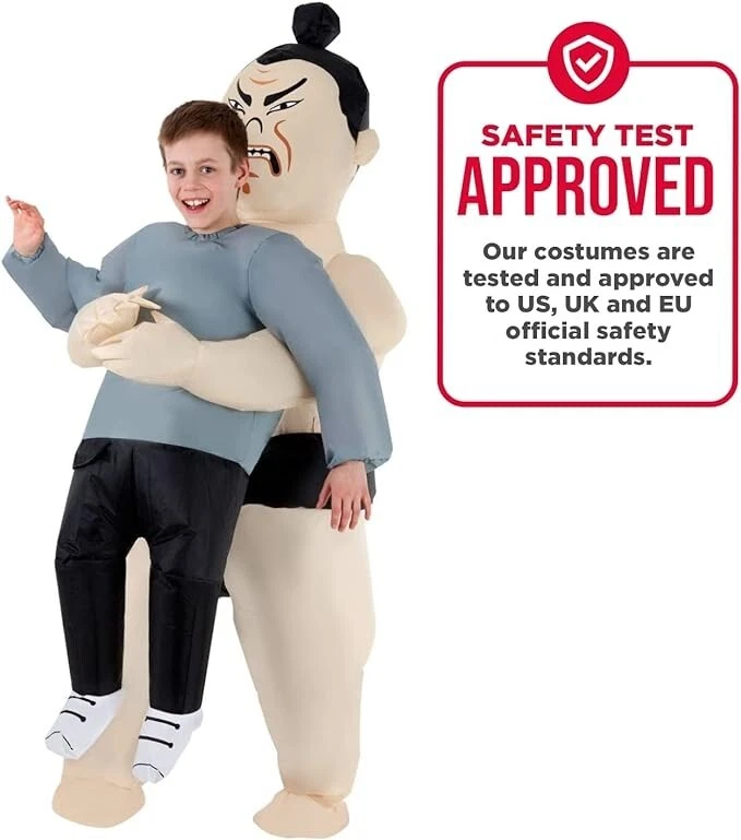 Disfraz inflable luchador de sumo para niños Pick Me Up traje inflable Halloween Foto 4 de 4