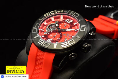 Invicta Men's 50mm Pro Diver TURBO Chronograph RED DIAL SS Red/Black Tone Watch