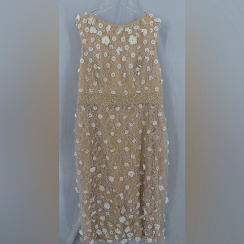 Mac Duggal 16 Dress Ivory Nude Sheer Floral Appliqué Sleeveless 67853 NWT - Picture 8 of 15