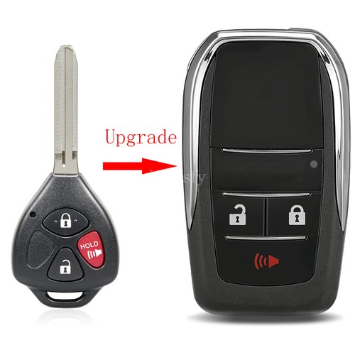 Upgraded Flip Remote Key Shell Fob for Toyota Rav4 4Runner Corolla Yaris Hilux - Picture 2 of 11