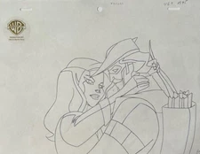 BLACK CANARY & GREEN ARROW original pencil PRODUCTION Drawing B5 JLU WB COA OPD