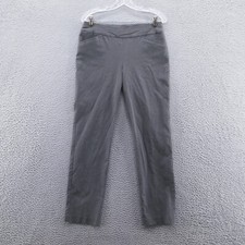 Talbots Womens Pull On Slim Leg Dress Pants 8 Gray Mid Rise Stretch Pockets