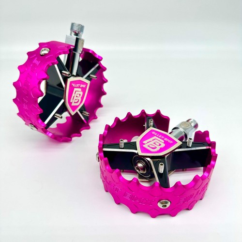 BILLET BMX SHIELD BLACKOUT PRO SERIES ROUND PEDAL SET 9/16 - Picture 8 of 8
