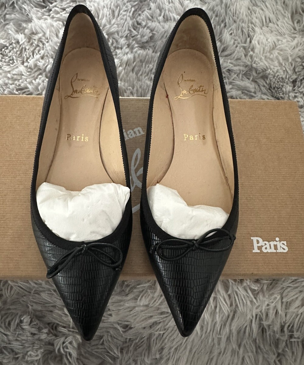 Pointed Toe Ballet Flats Louboutin Hall Flat Christian Louboutin Hall Spiked Glossed-leather Point-toe Flats