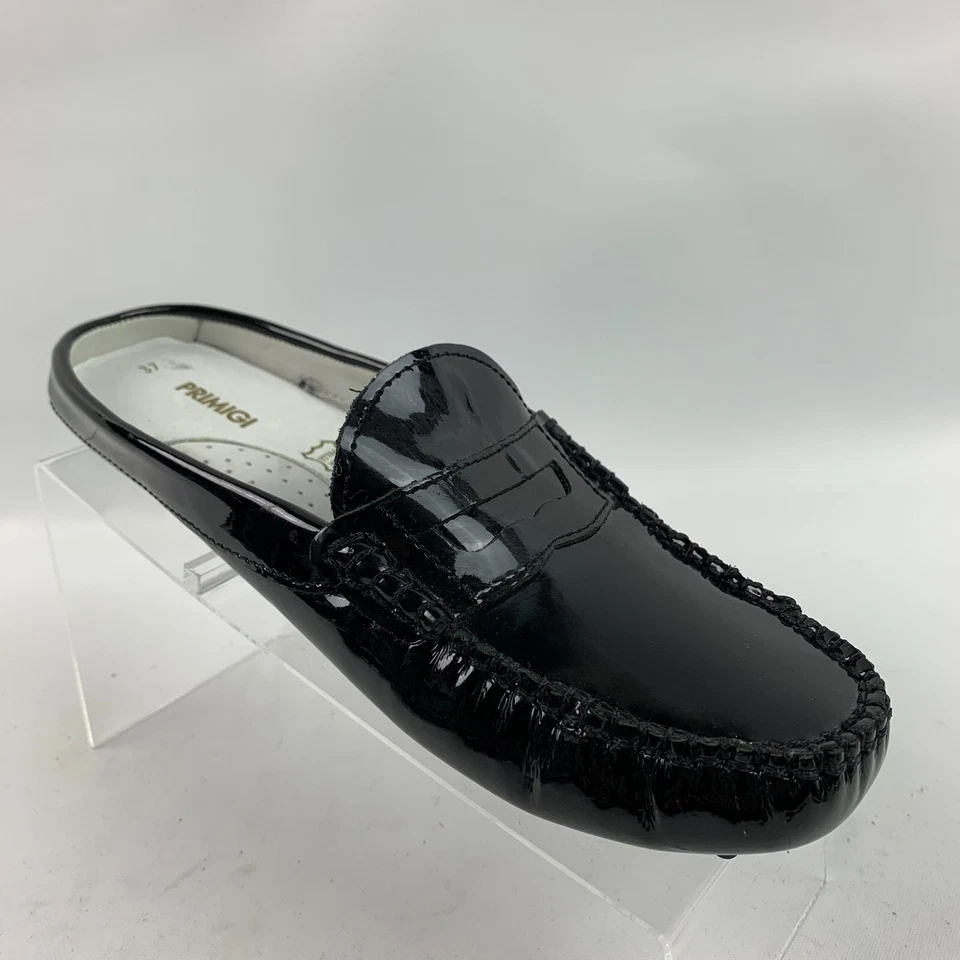 Primigi Driving Mule Mocasines Negro Charol Puntera Redonda Zapatos EU37/US6.5 NUEVO Foto 2 de 4