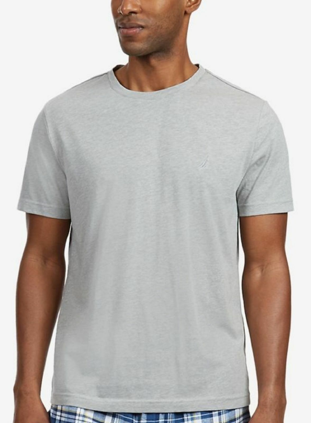 68 Nautica Men's Pajama Shirt Gray Crew Neck Sleepwear Lounge Wear