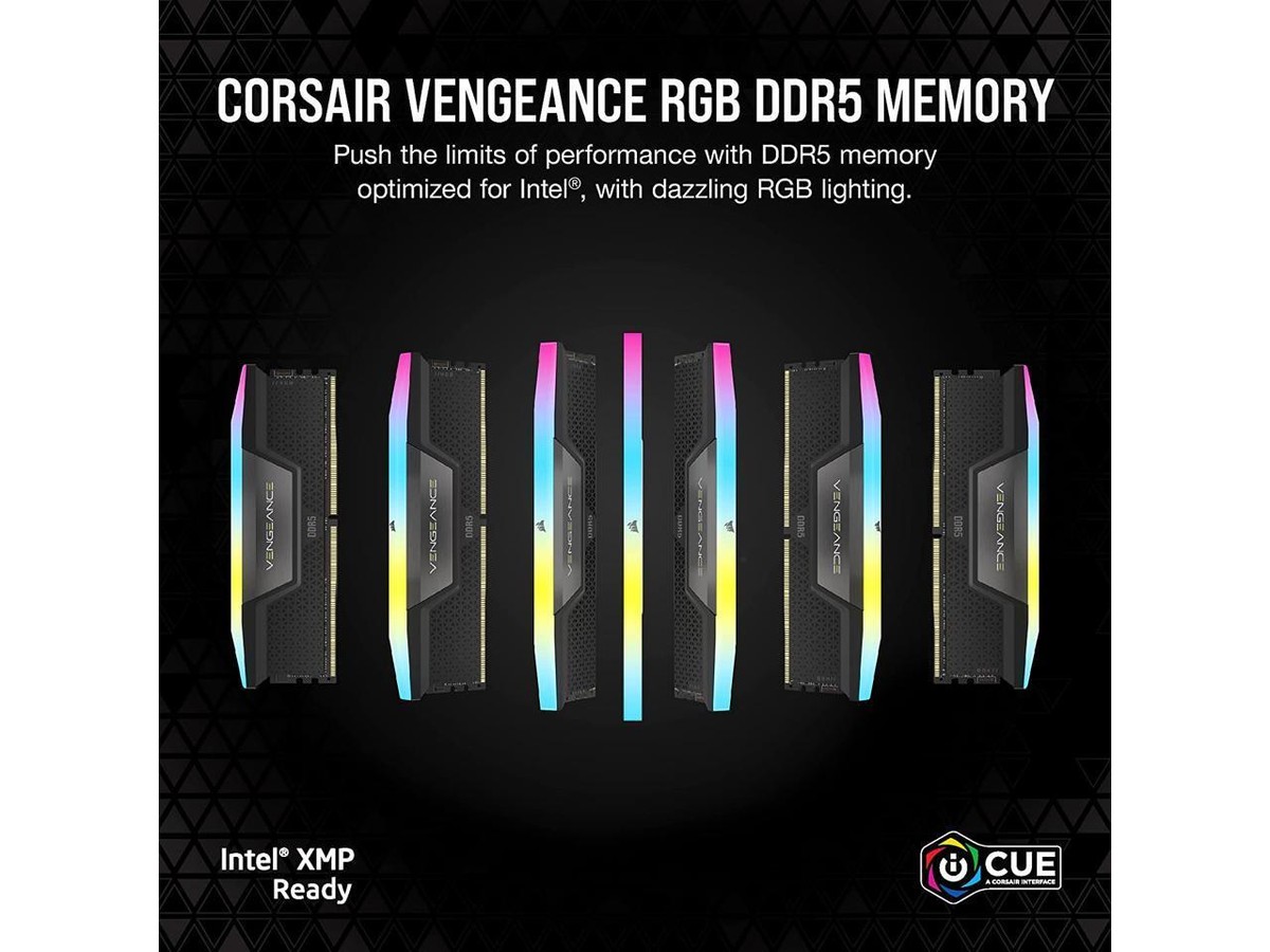 CORSAIR Vengeance RGB 32GB (2 x 16GB) PC RAM DDR5 6000 (PC5 48000