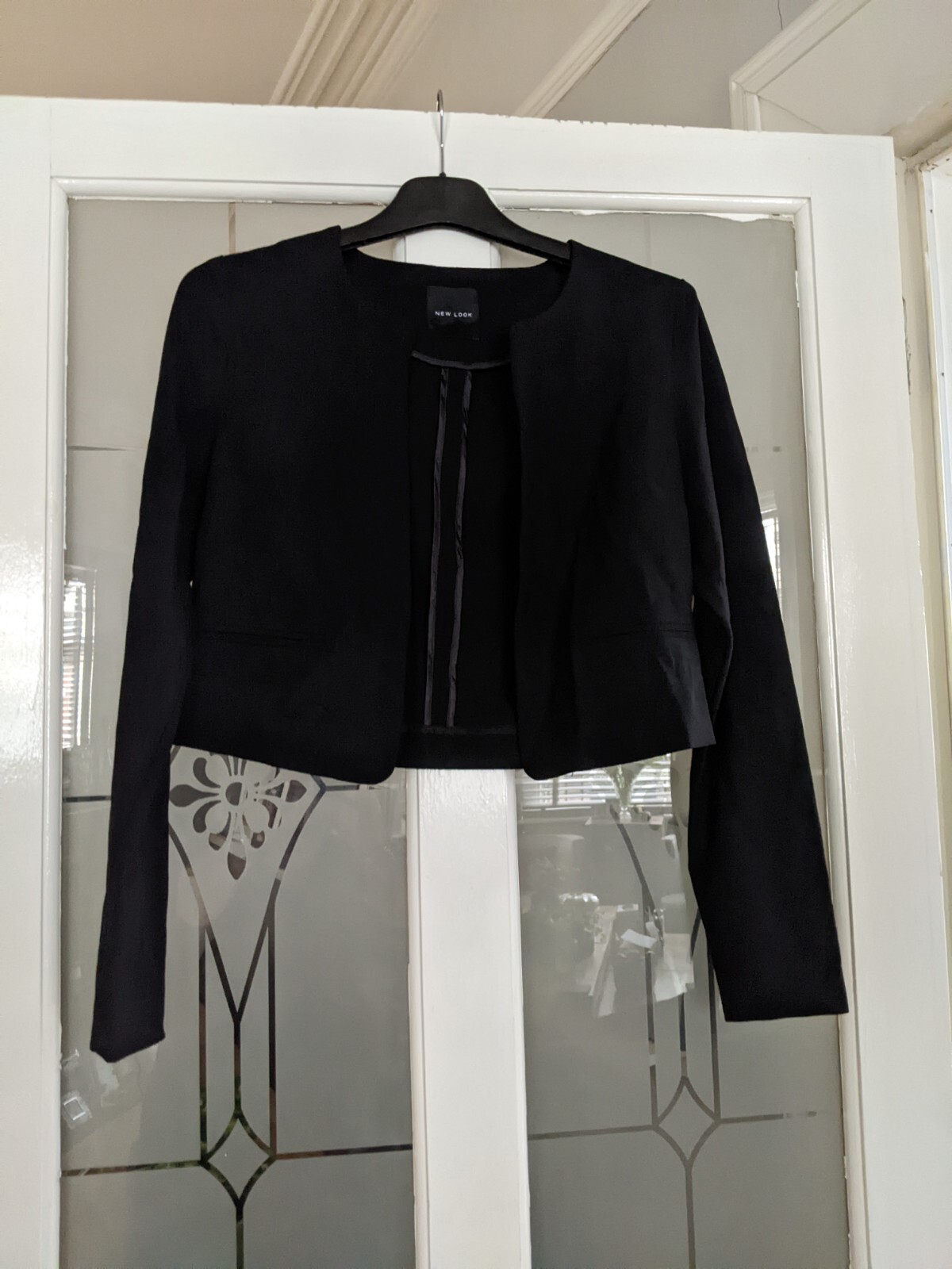Ladies New Look Black Crepe Evening Jacket Size 8 eBay