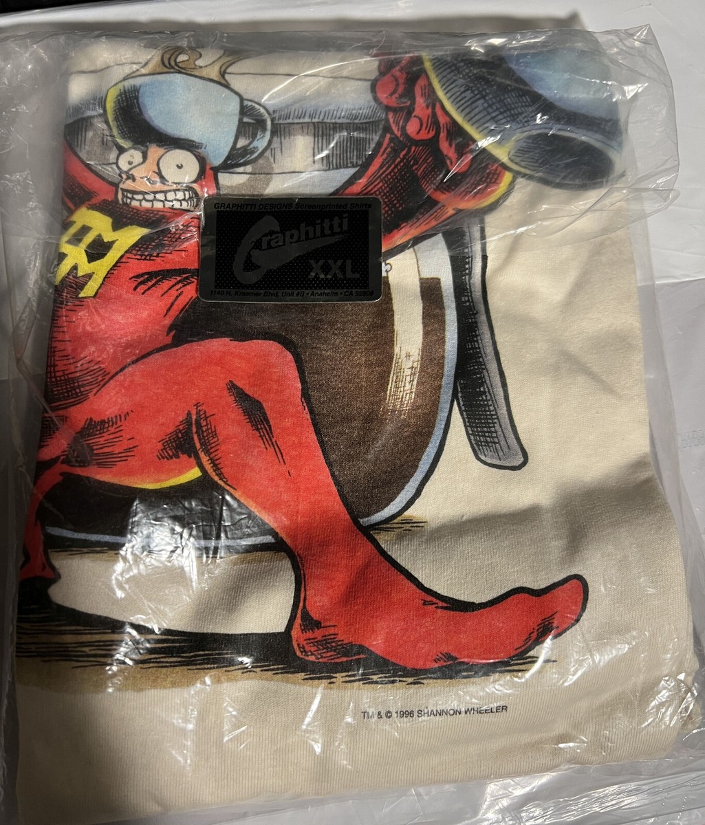 Vintage 90s TOO MUCH COFFEE MAN (Shannon Wheeler) T-Shirt - NEVER WORN! |  eBay