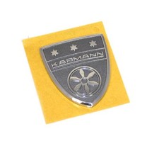 KARMANN Schriftzug Original VW Tuning Kotflügel Plakette Chromglanz / warm grey 